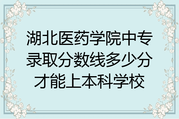湖北医药学院中专录取分数线多少分才能上本科学校