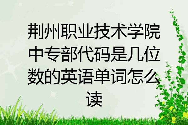 荆州职业技术学院中专部代码是几位数的英语单词怎么读