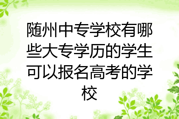 随州中专学校有哪些大专学历的学生可以报名高考的学校