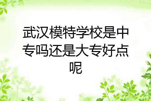 武汉模特学校是中专吗还是大专好点呢