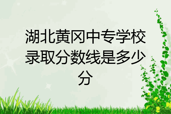湖北黄冈中专学校录取分数线是多少分