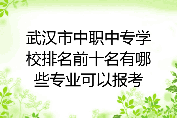 武汉市中职中专学校排名前十名有哪些专业可以报考