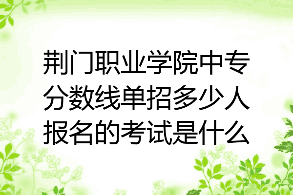 荆门职业学院中专分数线单招多少人报名的考试是什么