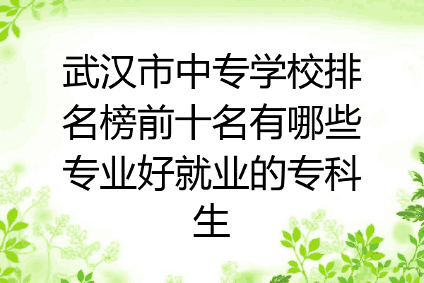 武汉市中专学校排名榜前十名有哪些专业好就业的专科生