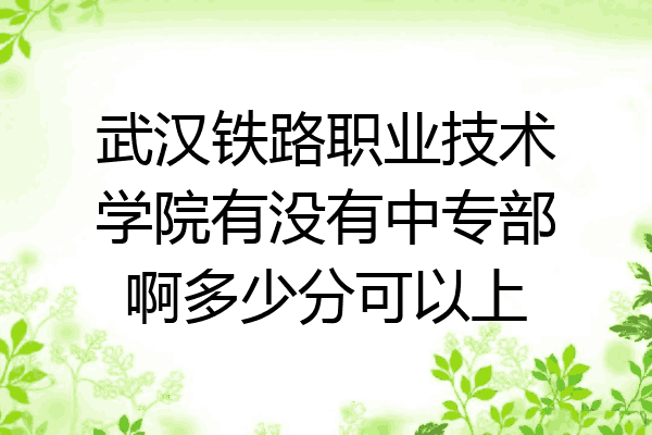 武汉铁路职业技术学院有没有中专部啊多少分可以上