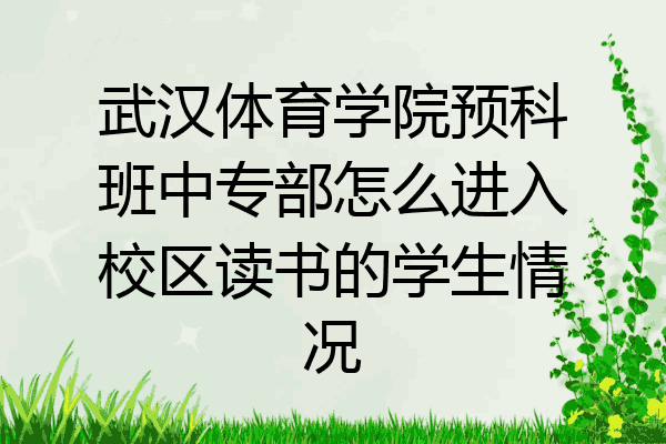 武汉体育学院预科班中专部怎么进入校区读书的学生情况