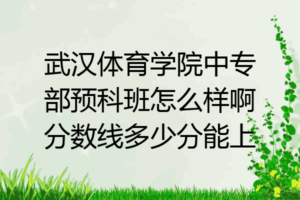 武汉体育学院中专部预科班怎么样啊分数线多少分能上