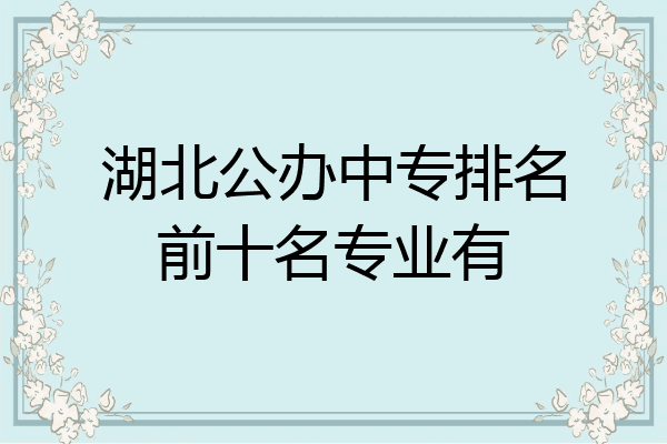 湖北公办中专排名前十名专业有