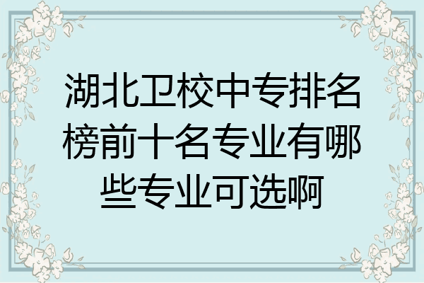 湖北卫校中专排名榜前十名专业有哪些专业可选啊