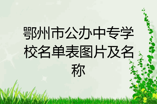 鄂州市公办中专学校名单表图片及名称