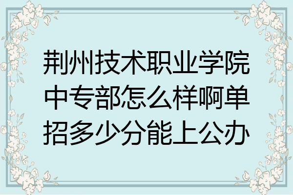 荆州技术职业学院中专部怎么样啊单招多少分能上公办