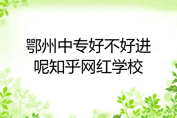 鄂州中专好不好进呢知乎网红学校
