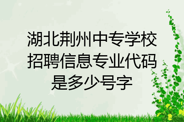 湖北荆州中专学校招聘信息专业代码是多少号字
