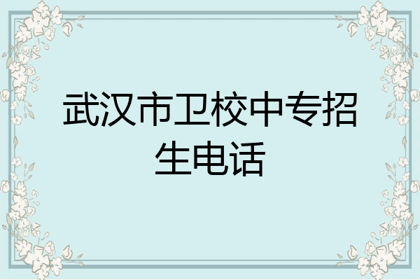 武汉市卫校中专招生电话
