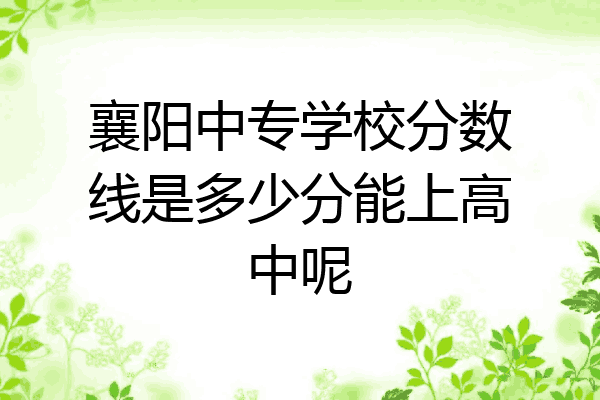 襄阳中专学校分数线是多少分能上高中呢