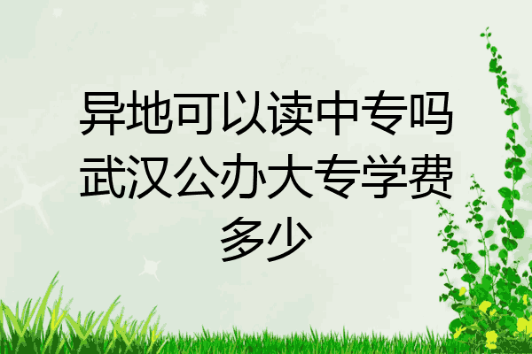 异地可以读中专吗武汉公办大专学费多少