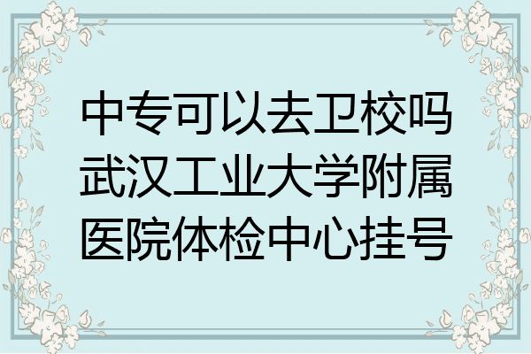 中专可以去卫校吗武汉工业大学附属医院体检中心挂号