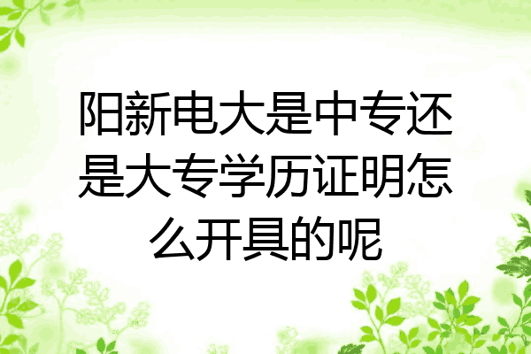 阳新电大是中专还是大专学历证明怎么开具的呢