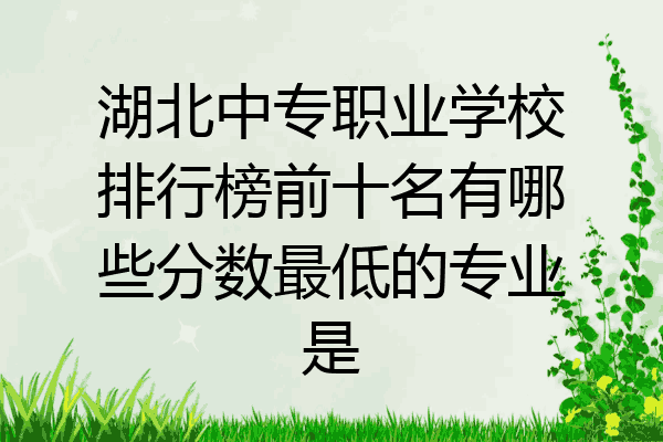 湖北中专职业学校排行榜前十名有哪些分数最低的专业是