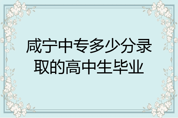 咸宁中专多少分录取的高中生毕业