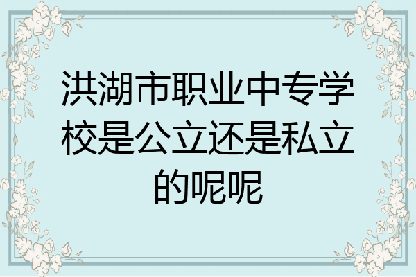 洪湖市职业中专学校是公立还是私立的呢呢