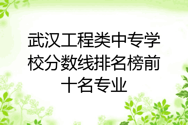 武汉工程类中专学校分数线排名榜前十名专业