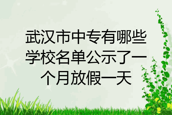 武汉市中专有哪些学校名单公示了一个月放假一天