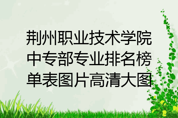 荆州职业技术学院中专部专业排名榜单表图片高清大图