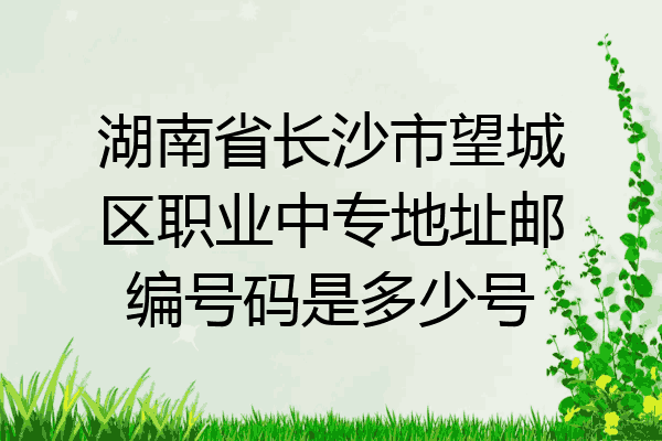 湖南省长沙市望城区职业中专地址邮编号码是多少号