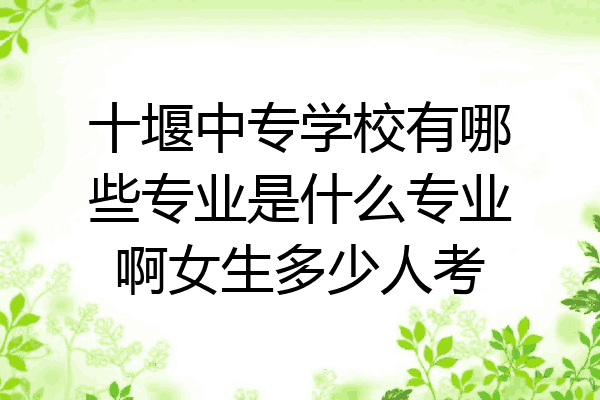 十堰中专学校有哪些专业是什么专业啊女生多少人考