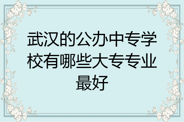 武汉的公办中专学校有哪些大专专业最好