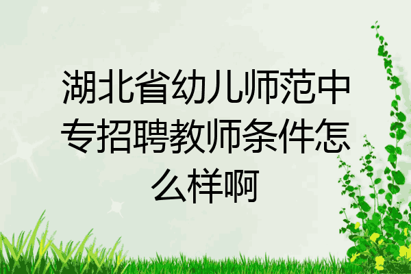 湖北省幼儿师范中专招聘教师条件怎么样啊