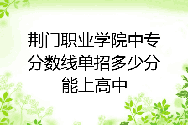 荆门职业学院中专分数线单招多少分能上高中