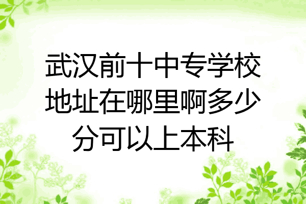 武汉前十中专学校地址在哪里啊多少分可以上本科