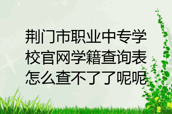 荆门市职业中专学校官网学籍查询表怎么查不了了呢呢