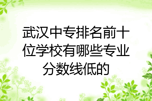 武汉中专排名前十位学校有哪些专业分数线低的