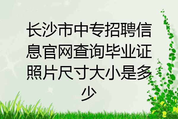 长沙市中专招聘信息官网查询毕业证照片尺寸大小是多少