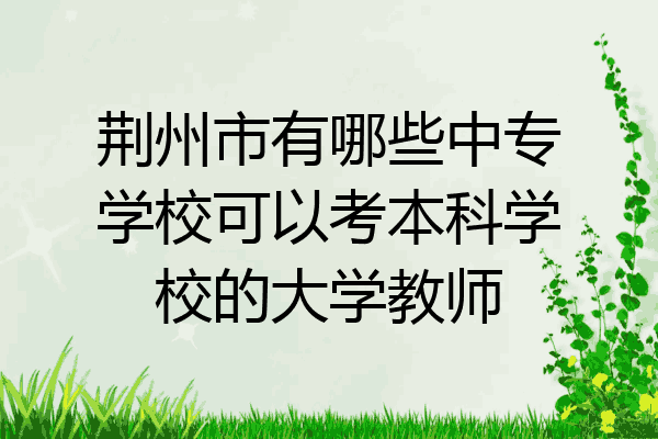 荆州市有哪些中专学校可以考本科学校的大学教师