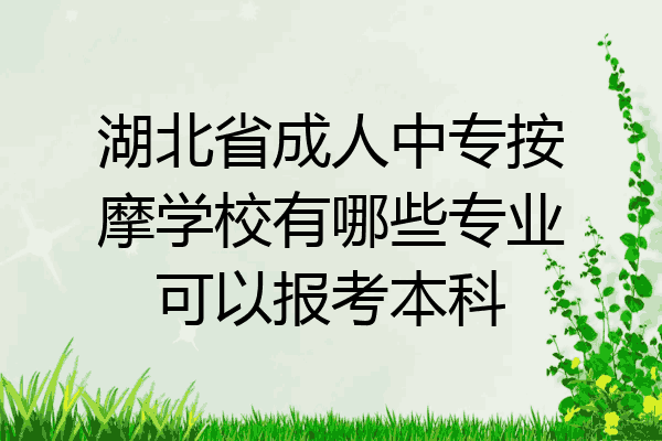 湖北省成人中专按摩学校有哪些专业可以报考本科