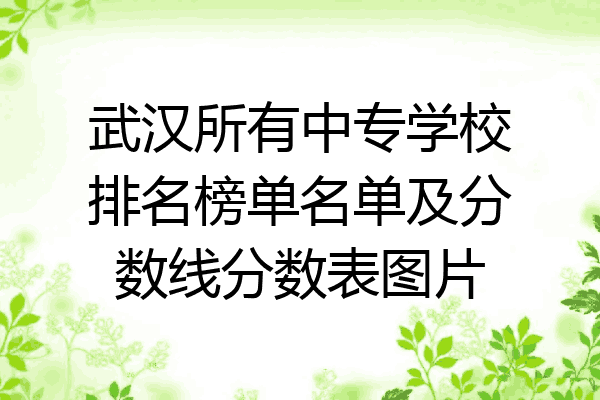 武汉所有中专学校排名榜单名单及分数线分数表图片