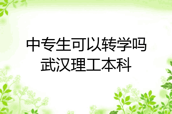 中专生可以转学吗武汉理工本科