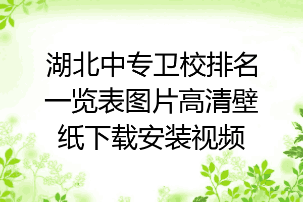湖北中专卫校排名一览表图片高清壁纸下载安装视频