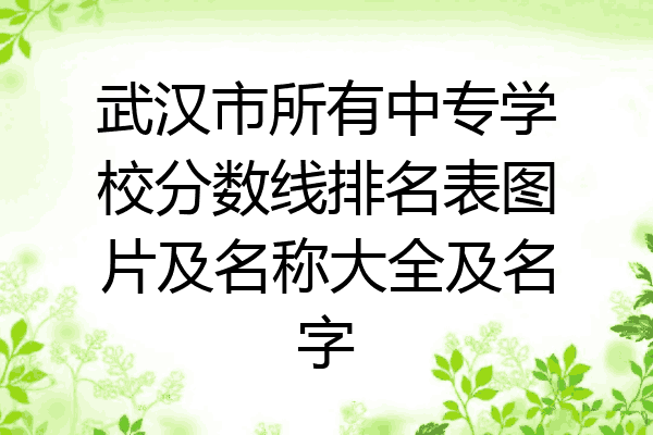 武汉市所有中专学校分数线排名表图片及名称大全及名字