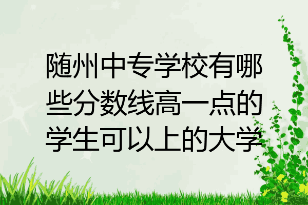 随州中专学校有哪些分数线高一点的学生可以上的大学