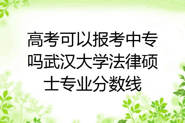 高考可以报考中专吗武汉大学法律硕士专业分数线