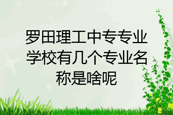 罗田理工中专专业学校有几个专业名称是啥呢