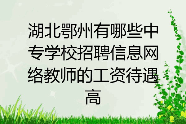 湖北鄂州有哪些中专学校招聘信息网络教师的工资待遇高