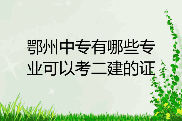 鄂州中专有哪些专业可以考二建的证