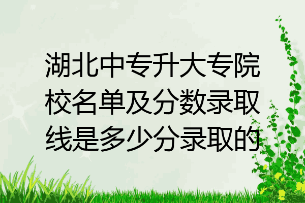 湖北中专升大专院校名单及分数录取线是多少分录取的