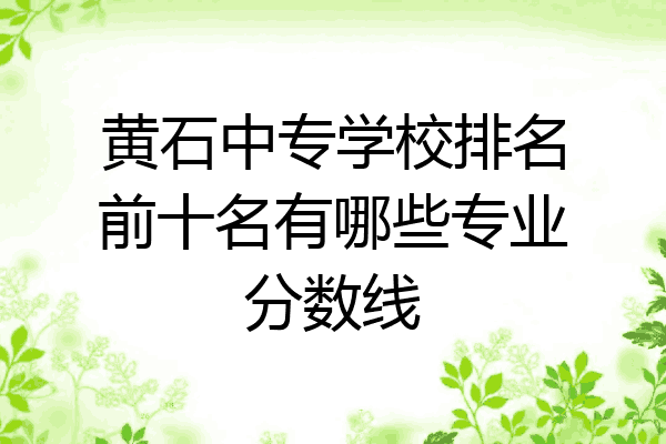 黄石中专学校排名前十名有哪些专业分数线